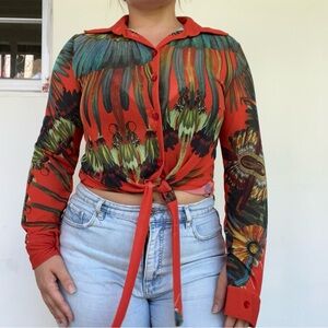 Jean Paul Gaultier vintage 1990s Soleil collection blouse.